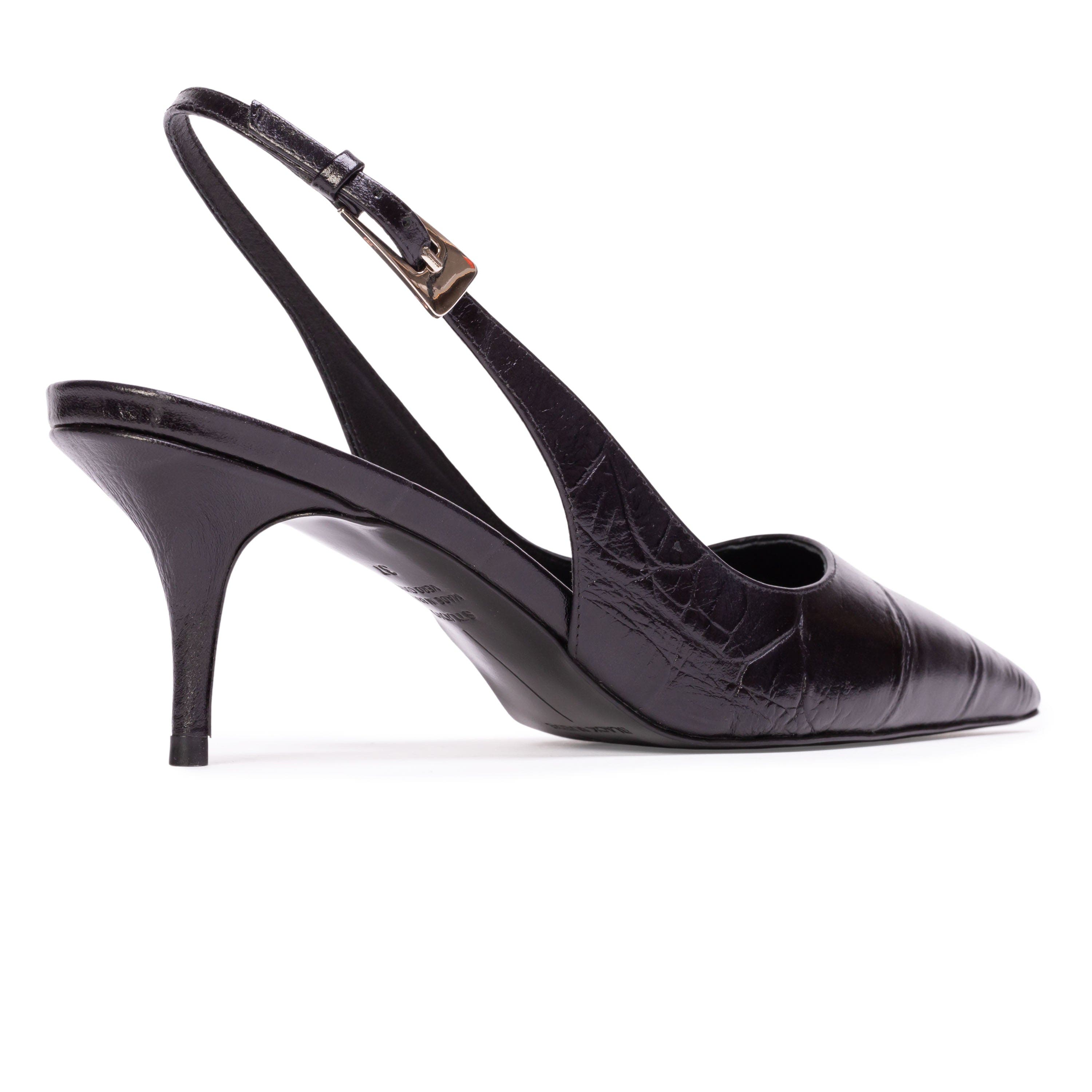 Branca 65 Slingback Pump Croc Leather, Alternate, color, Black Croc Leather