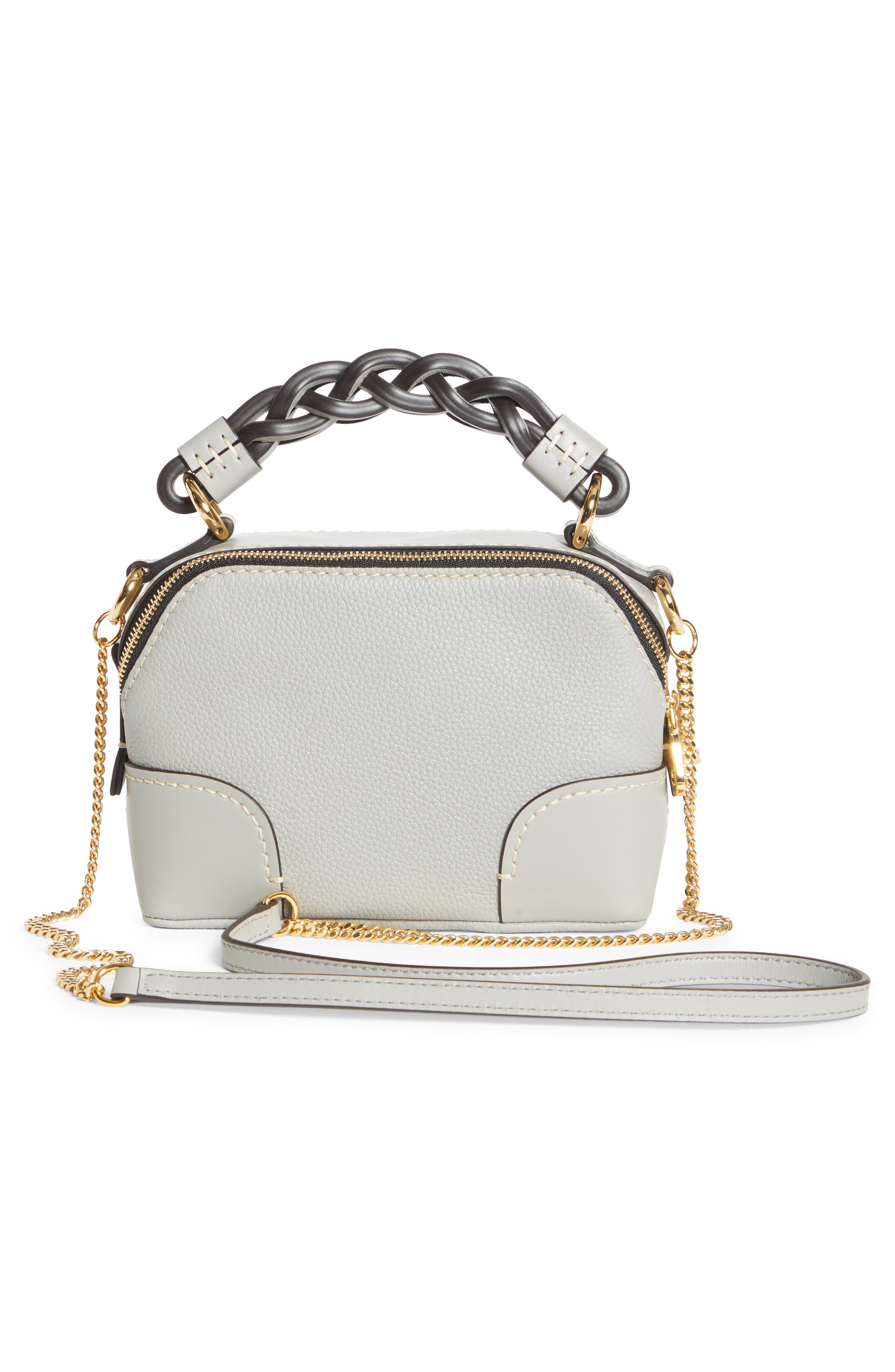 Chloé Mini Daria Hearty Floral Print Leather Crossbody Bag, Alternate, color, 