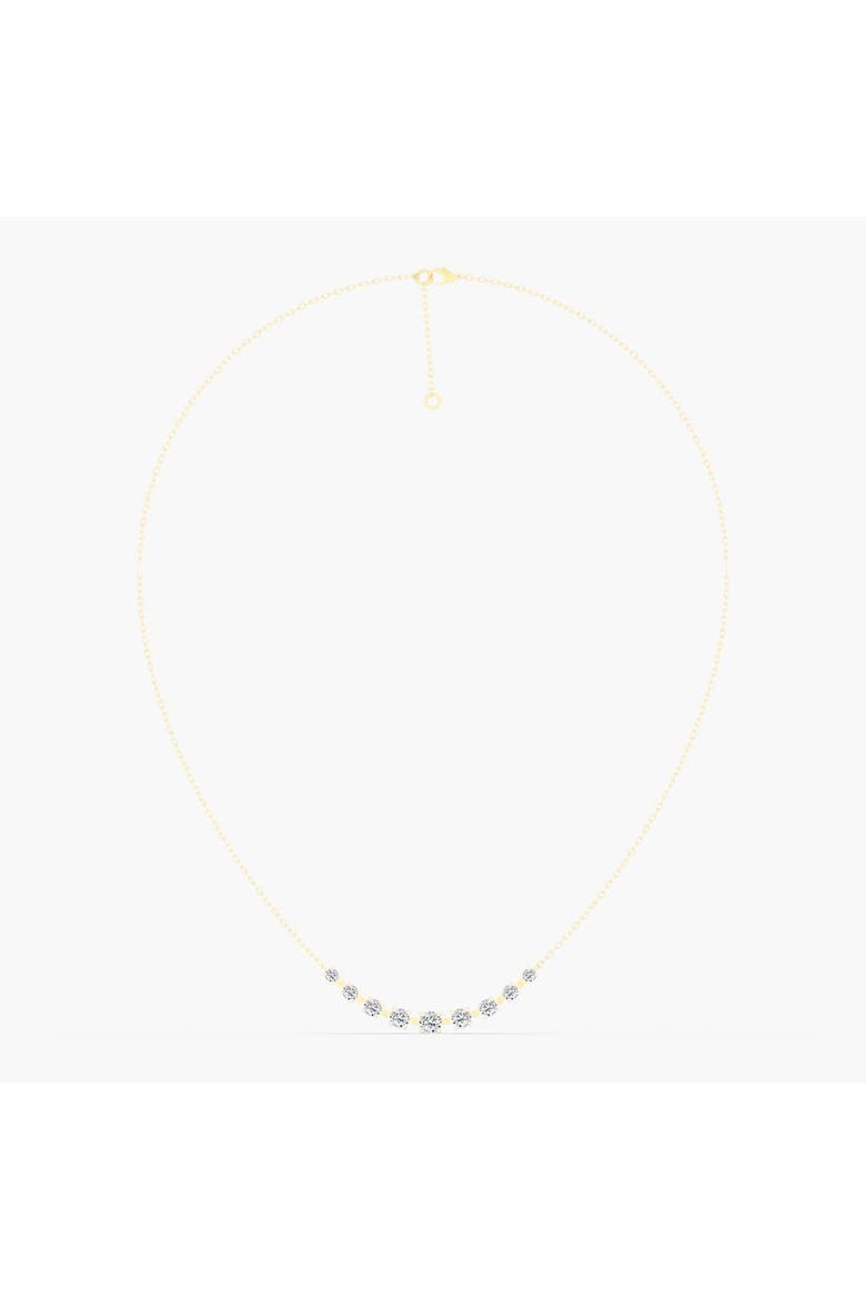 Orbit Graduated Bar Lab Diamond Necklace in 14K, Main, color, White Gold