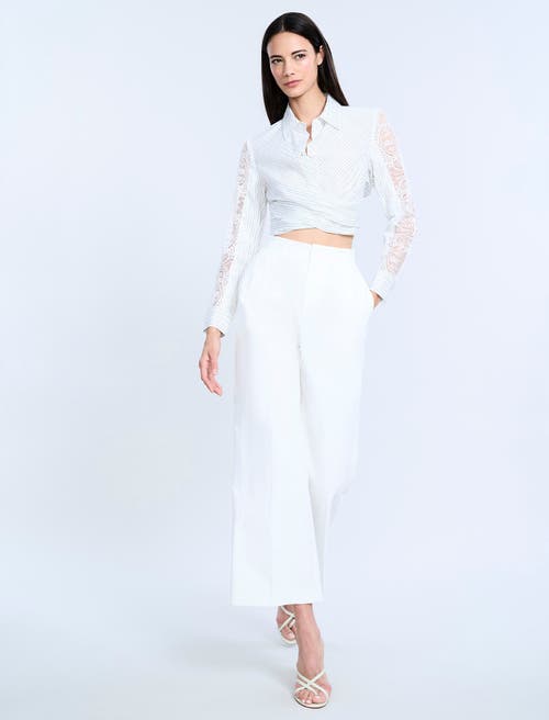 Bcbg High Waist Cropped Pant In White