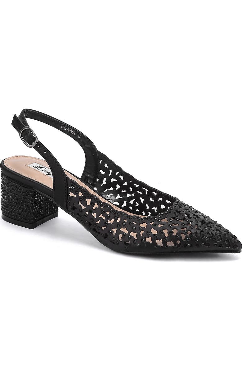 LADY COUTURE Donn Embellished Slingback Pump, Main, color, Black