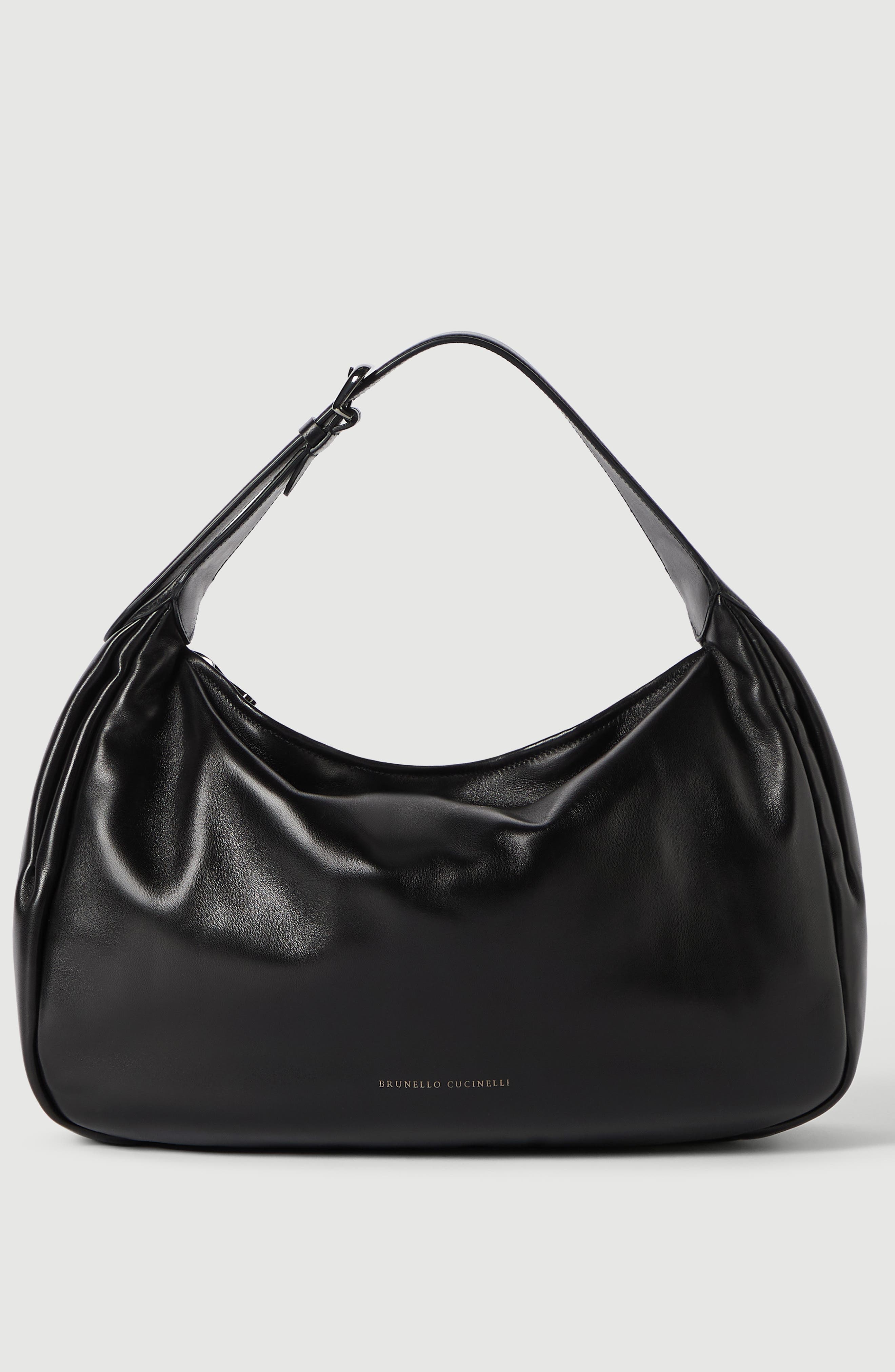 Boule hobo bag in nappa leather, Main, color, Black