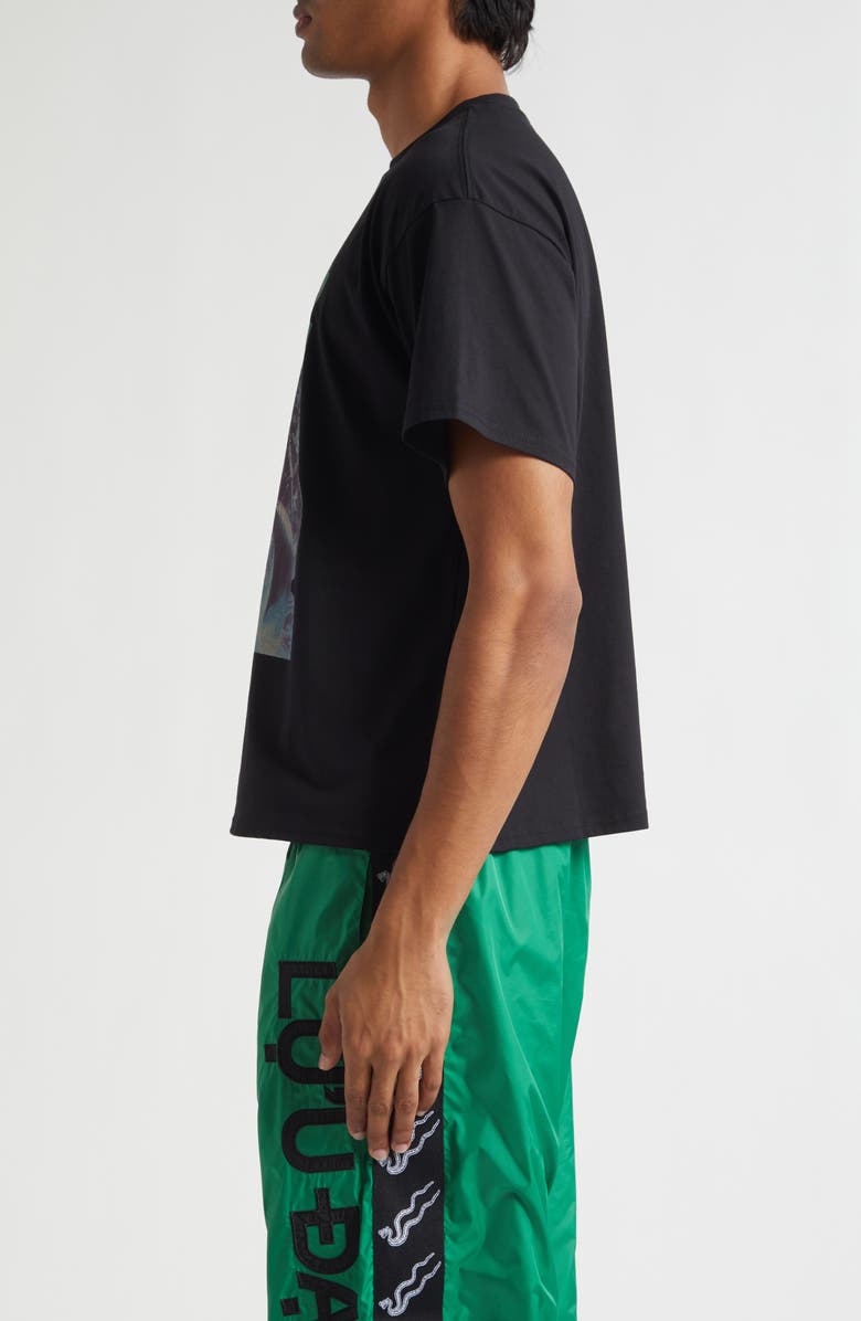 LU'U DAN Ghostriders Boxy Graphic T-Shirt, Alternate, color, Black / Green Ghost Riders