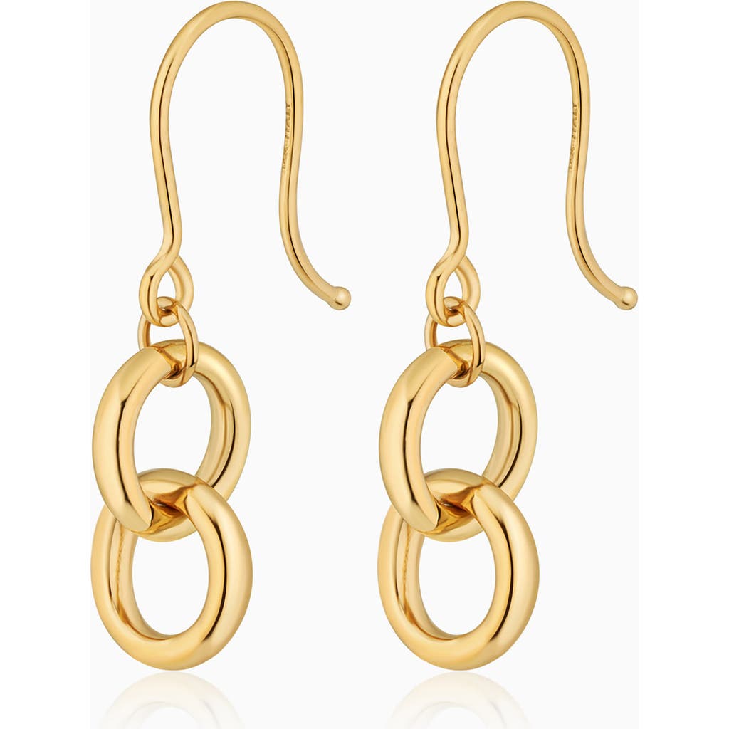Oradina 14k Gold Forever Linked Drop Earrings In Yellow Gold