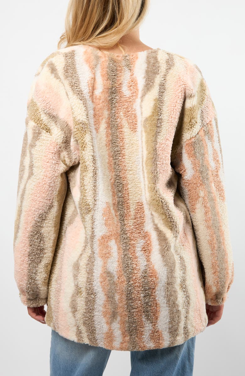 Viens Avec Moi Driftwood High Pile Fleece Jacket, Alternate, color, Blush