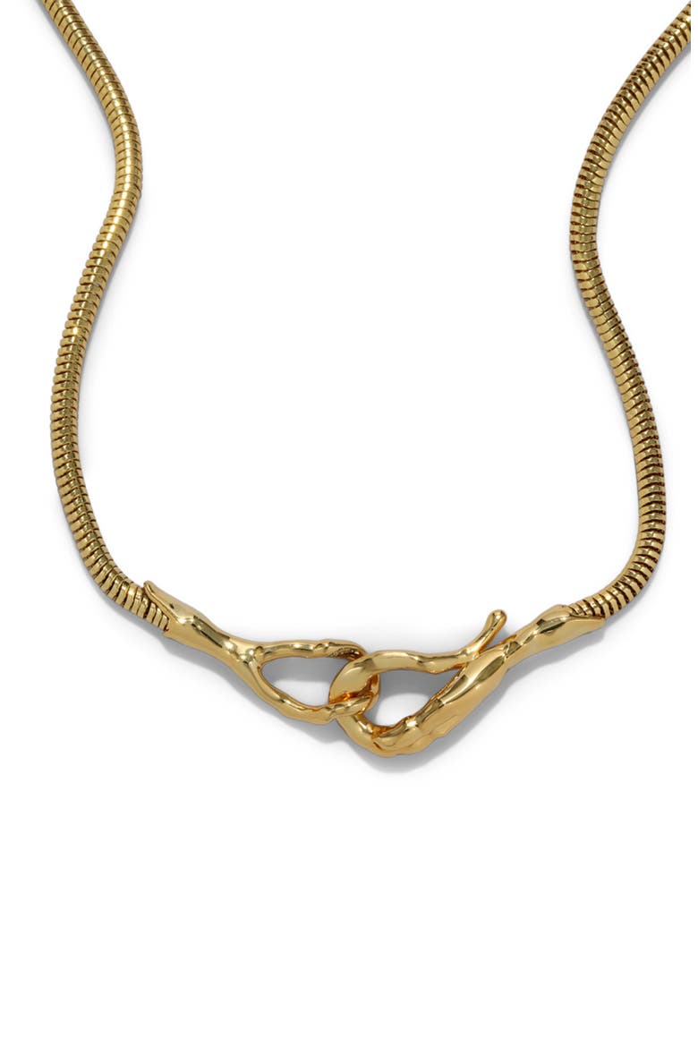 Molten Hook Choker Necklace, Alternate, color, GOLD