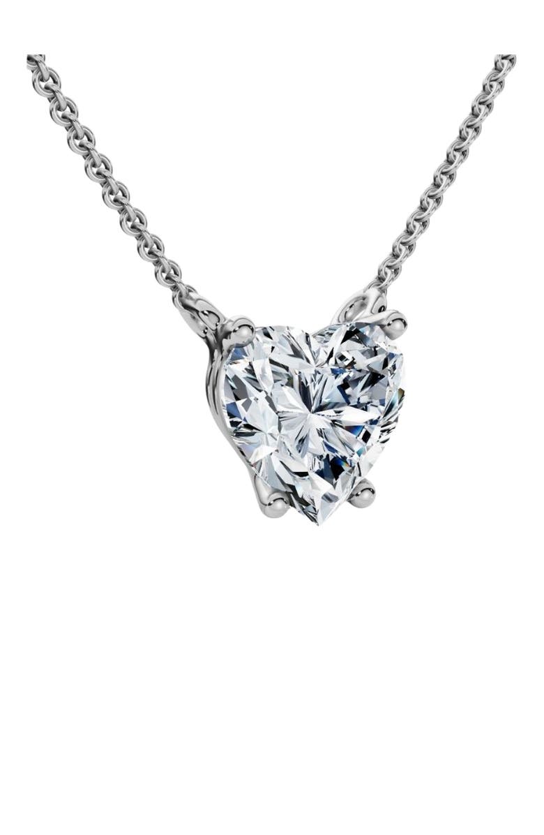 Bliss Diamond 1Ct Heart Shape Diamond Solitaire Diamond Pendant 14k Gold Necklace Lab Grown, Alternate, color, 14K White Gold
