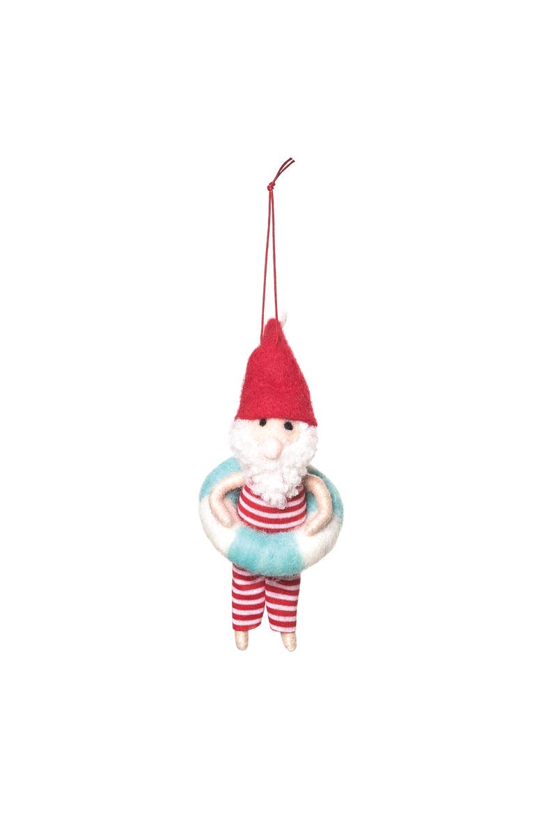 Floating Santa Christmas Tree Ornament, Main, color, Red