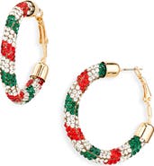 Leith Pavé Crystal Hoop Earrings