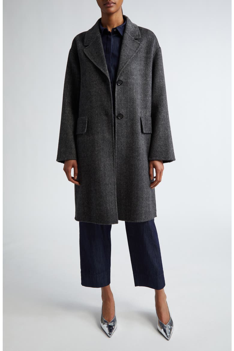 John Virgin Wool Blend Coat, Alternate, color, BLACK