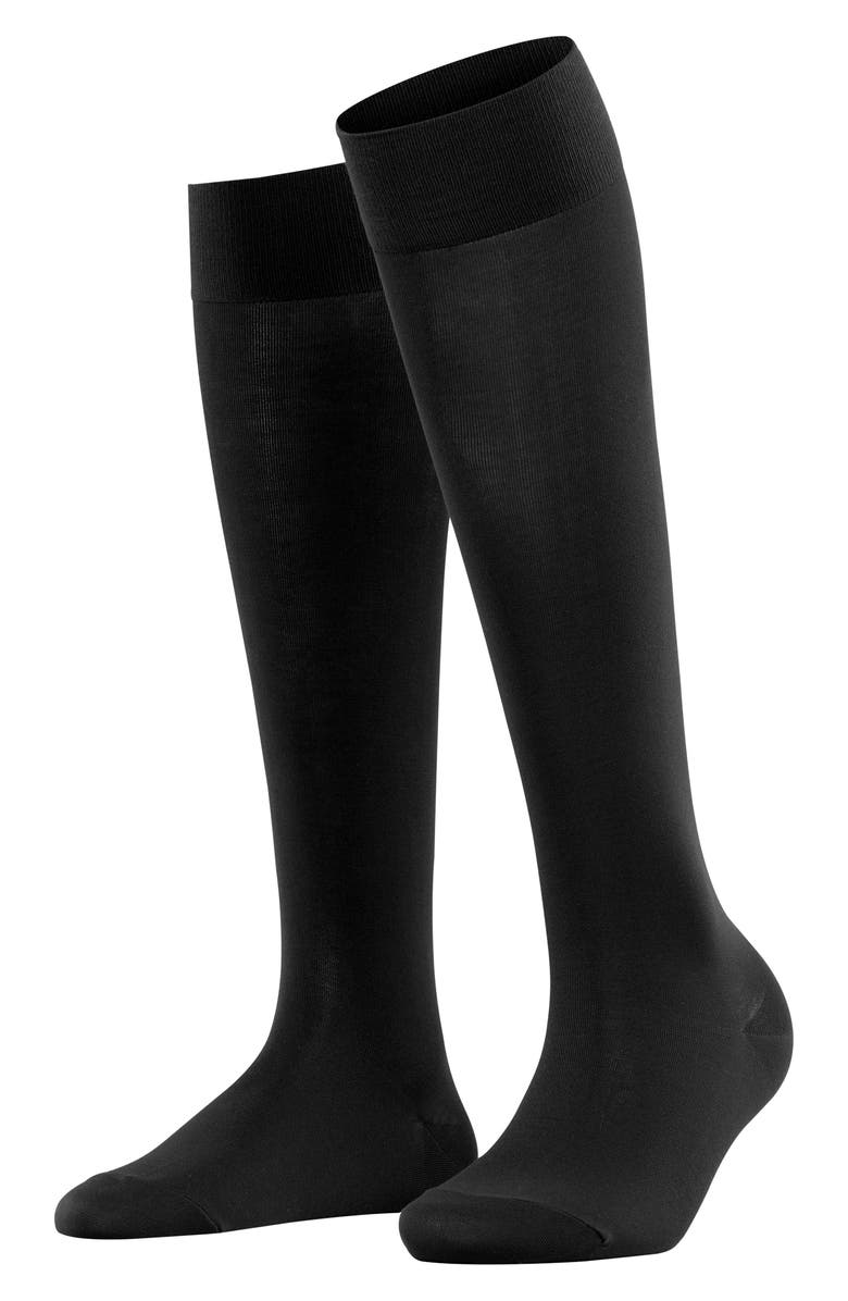 Falke Cotton Touch Knee High Socks, Main, color, Black