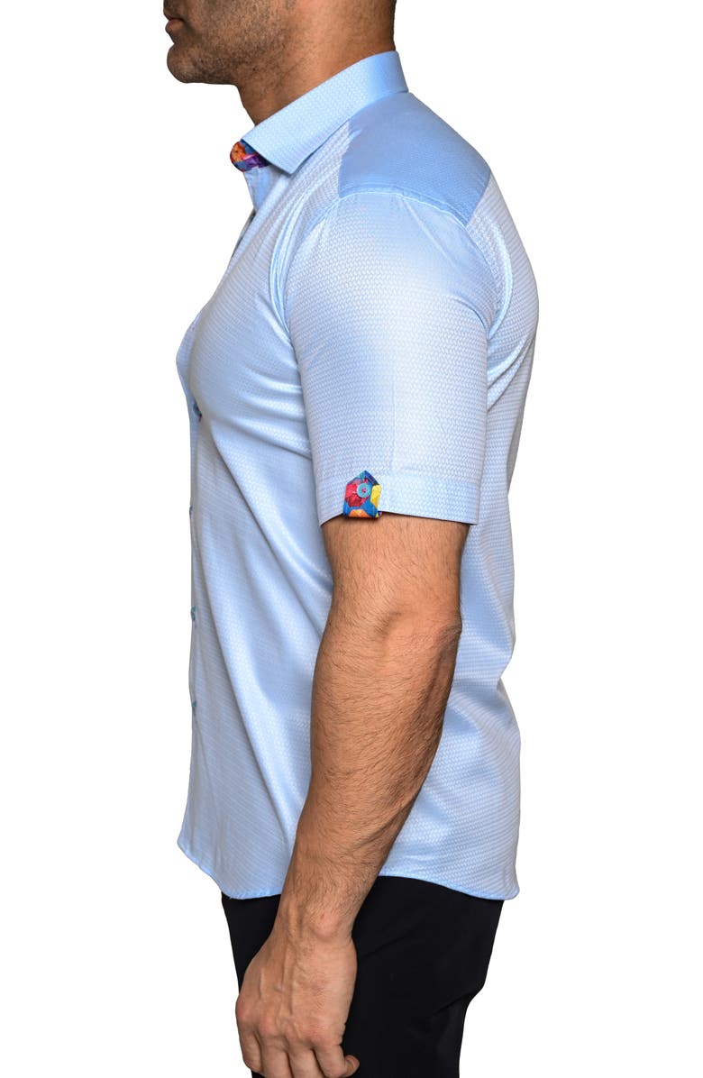 Maceoo Galileo Resistance Short Sleeve Button-Up Shirt, Alternate, color, Blue