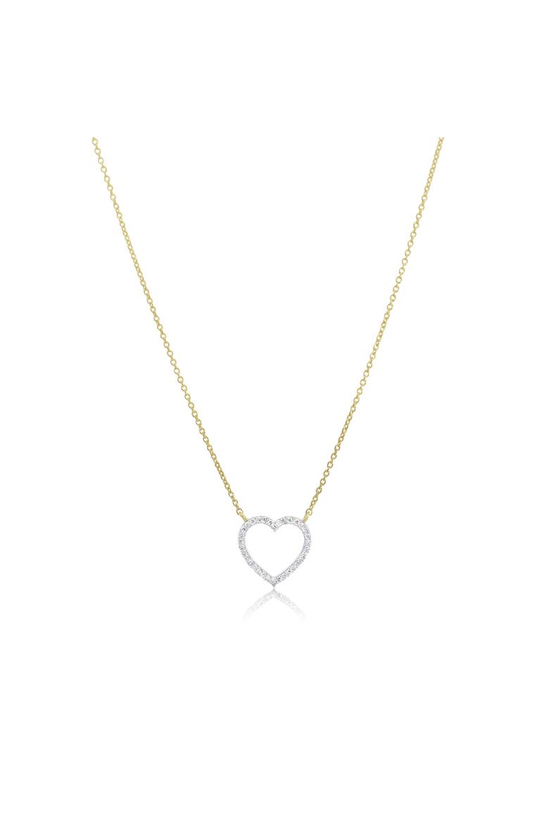 Diamond Open Heart Necklace, Main, color, Gold Plated Sterling Silver