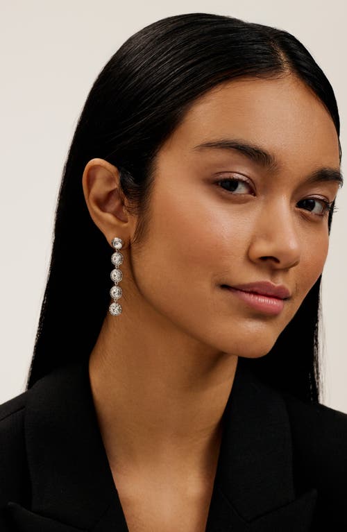 Ted Baker Sorella Linear Drop Earrings In Silver Tone/clear Crystal