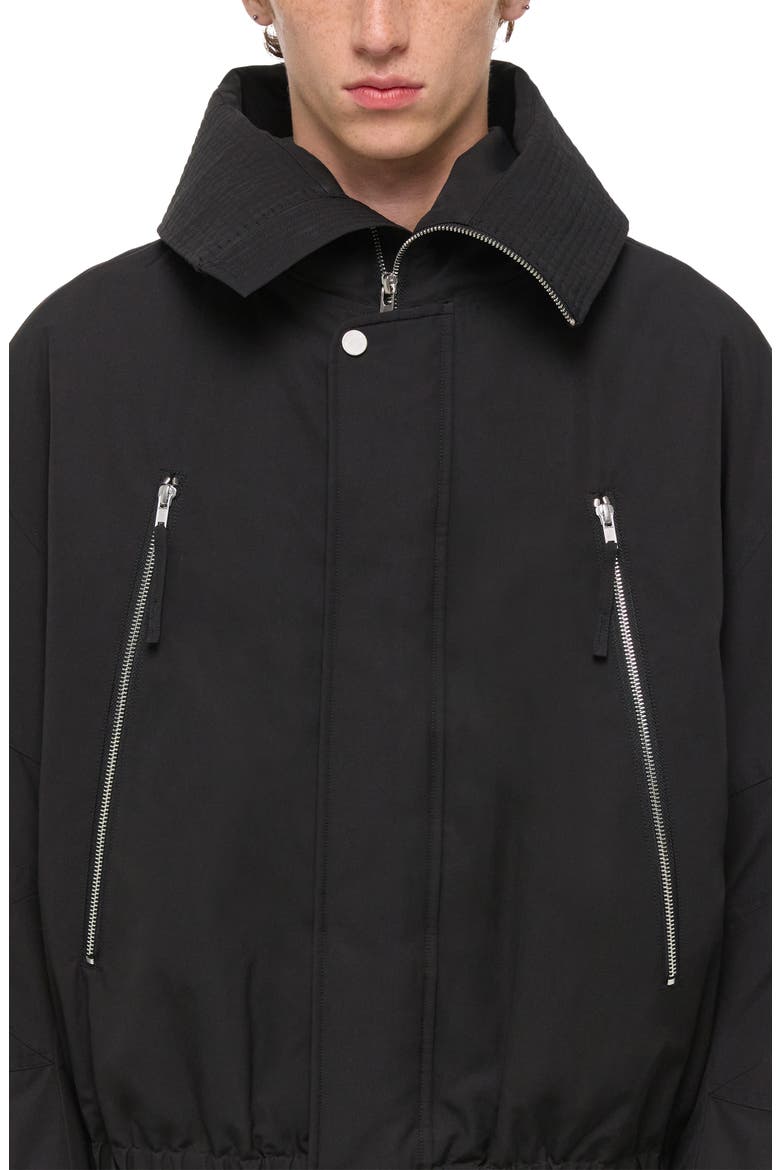 Cotton Blend Bomber Jacket, Alternate, color, BLACK