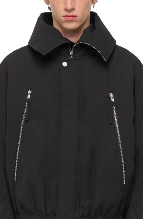 Helmut Lang Relaxed Fit Hooded Bomber Jacket In Black
