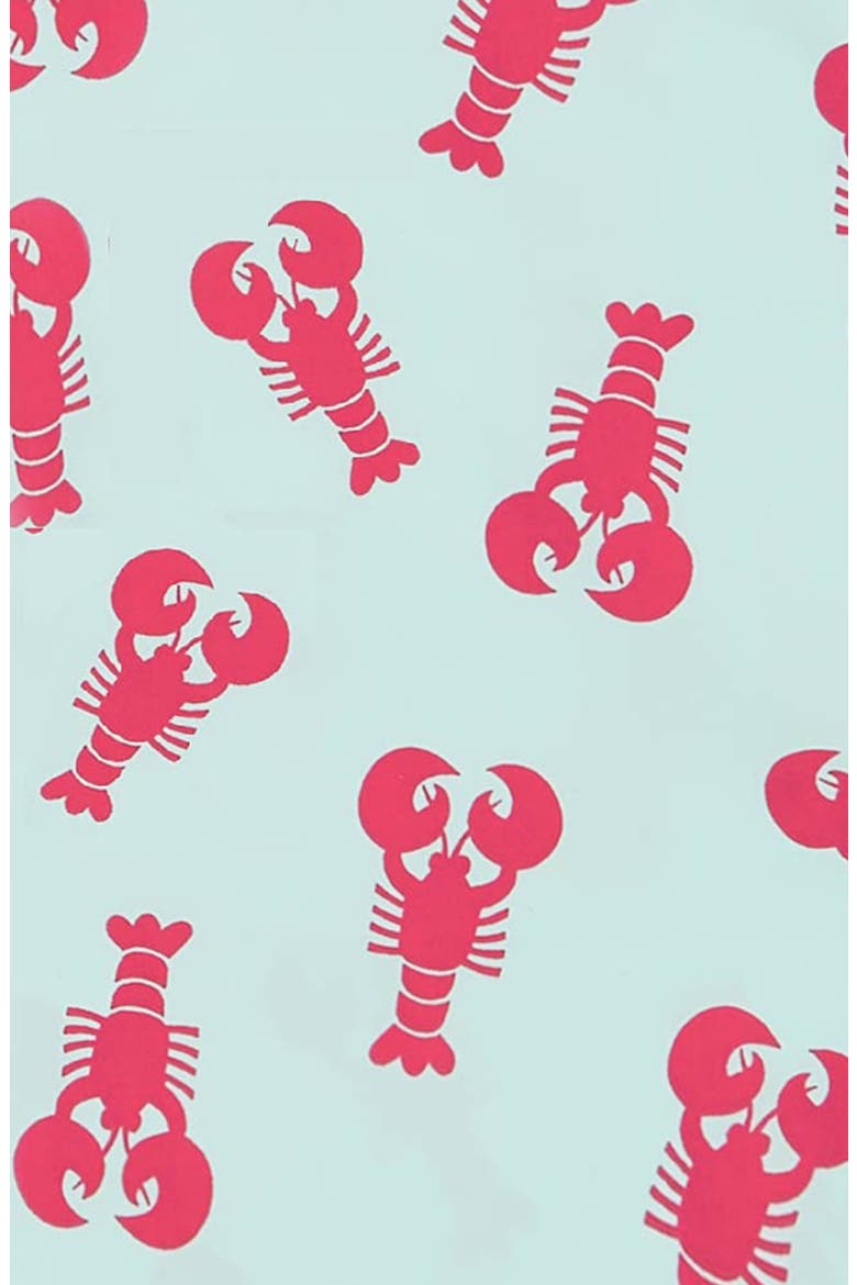 Lobster Print Swim Trunks, Alternate, color, LIGHT BLUE/ BERRY