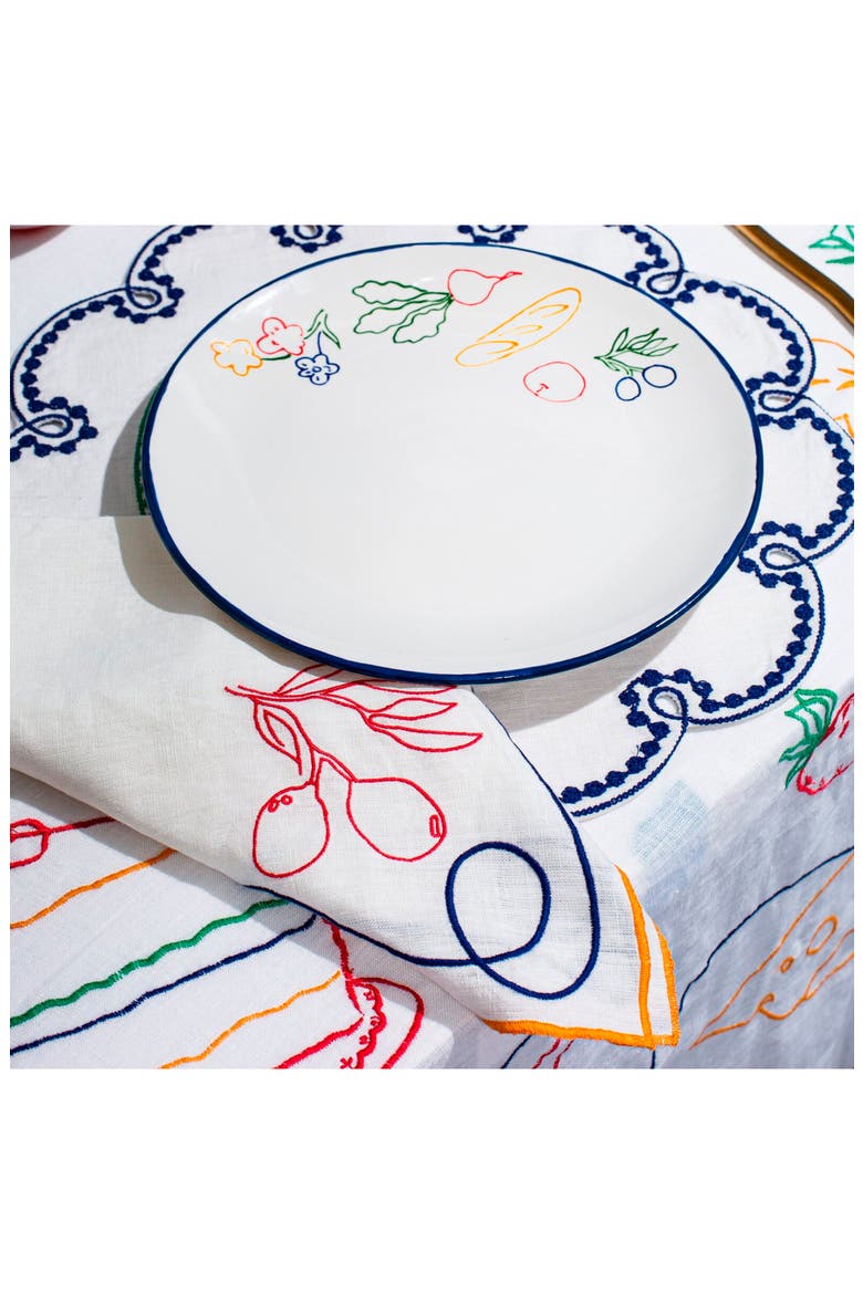 Fête Collection 4-Pack Linen Placemats, Alternate, color, BLUE/ GREEN