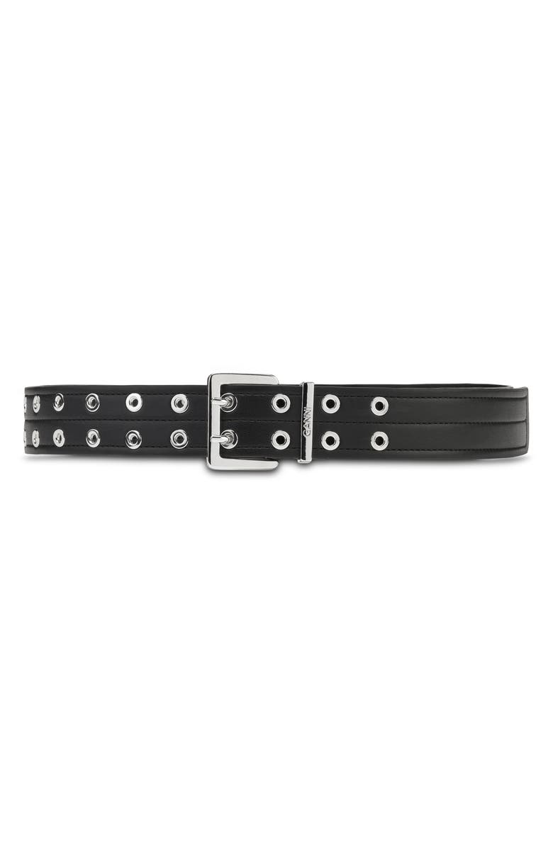 Ganni Double Eyelet Belt, Main, color, 