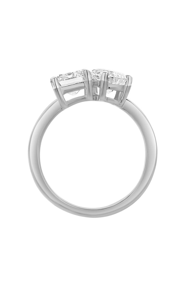 Willow 14K Gold Toi et Moi Emerald and Pear Lab Grown Diamond Ring - 2 ct, Alternate, color, 14K White Gold