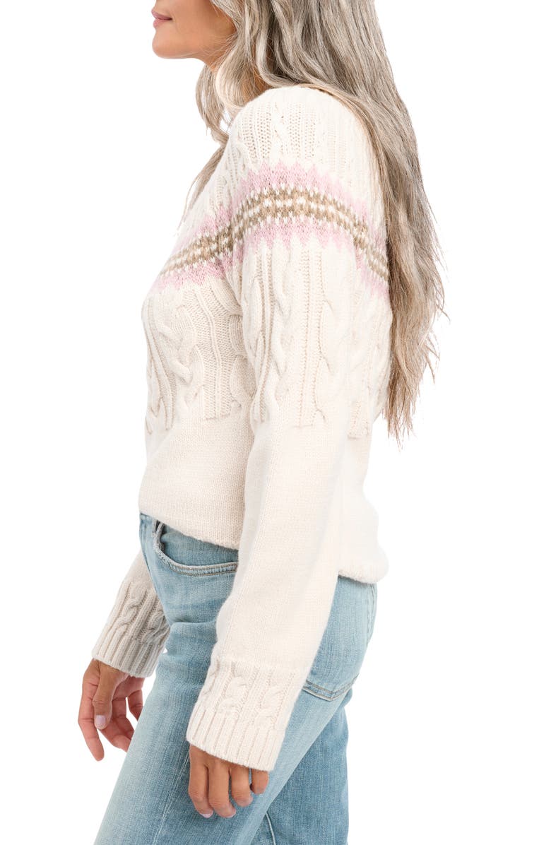 Splendid Olga Cotton Blend Cable Knit Sweater, Alternate, color,