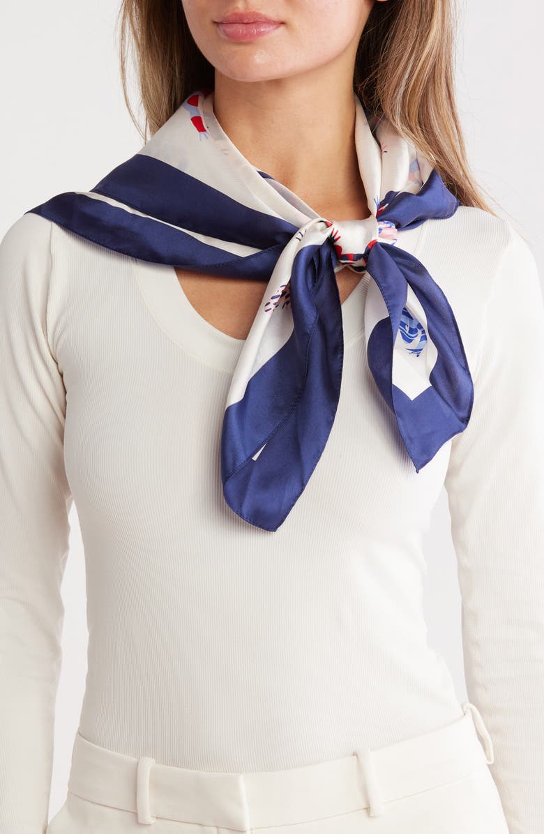 Kate Spade New York frogs silk scarf, Main, color, 