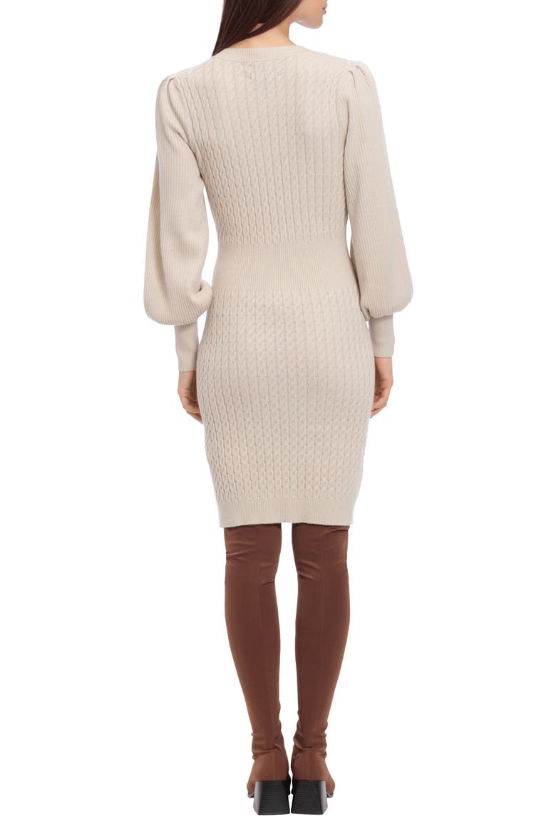 Cable Knit Sweater Dress, Alternate, color, WASHED WHITE