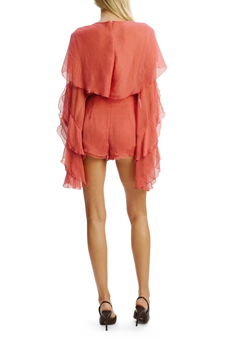 Carson Ruffle Chiffon Romper, Alternate, color, ROSE