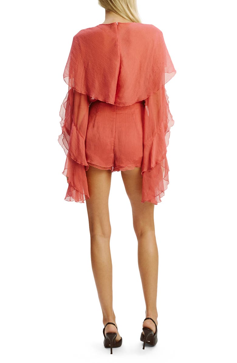 Bardot Carson Ruffle Chiffon Romper, Alternate, color, Rose