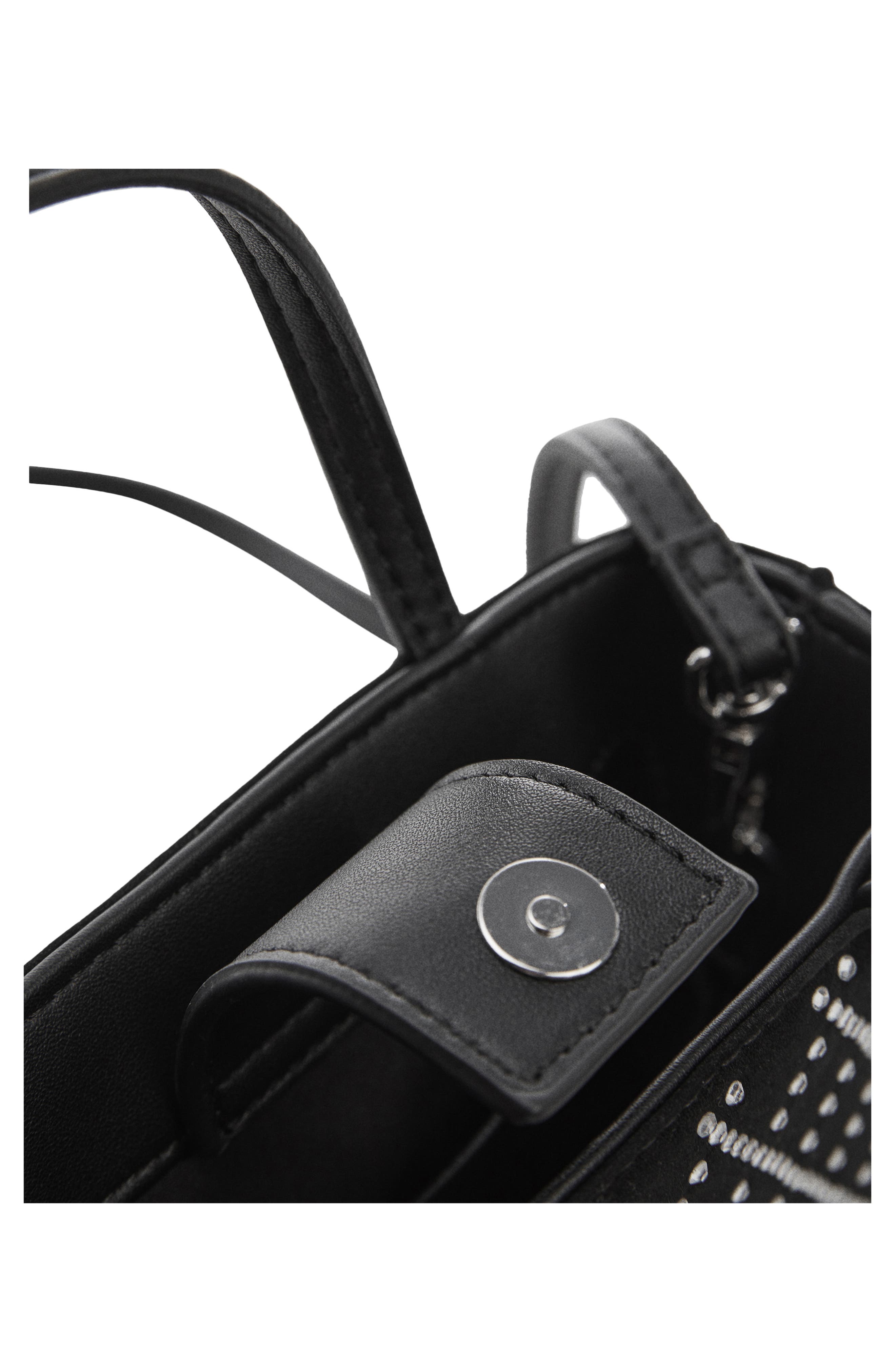 MANGO Rhinestone Top Handle Bag, Alternate, color, 