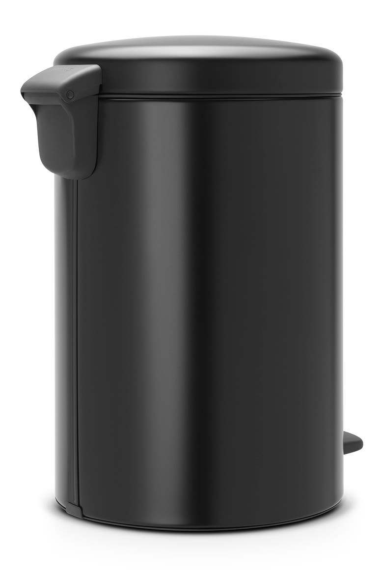 Newicon Step Can 5.3-Gallon Trash Can, Alternate, color, MATTE BLACK