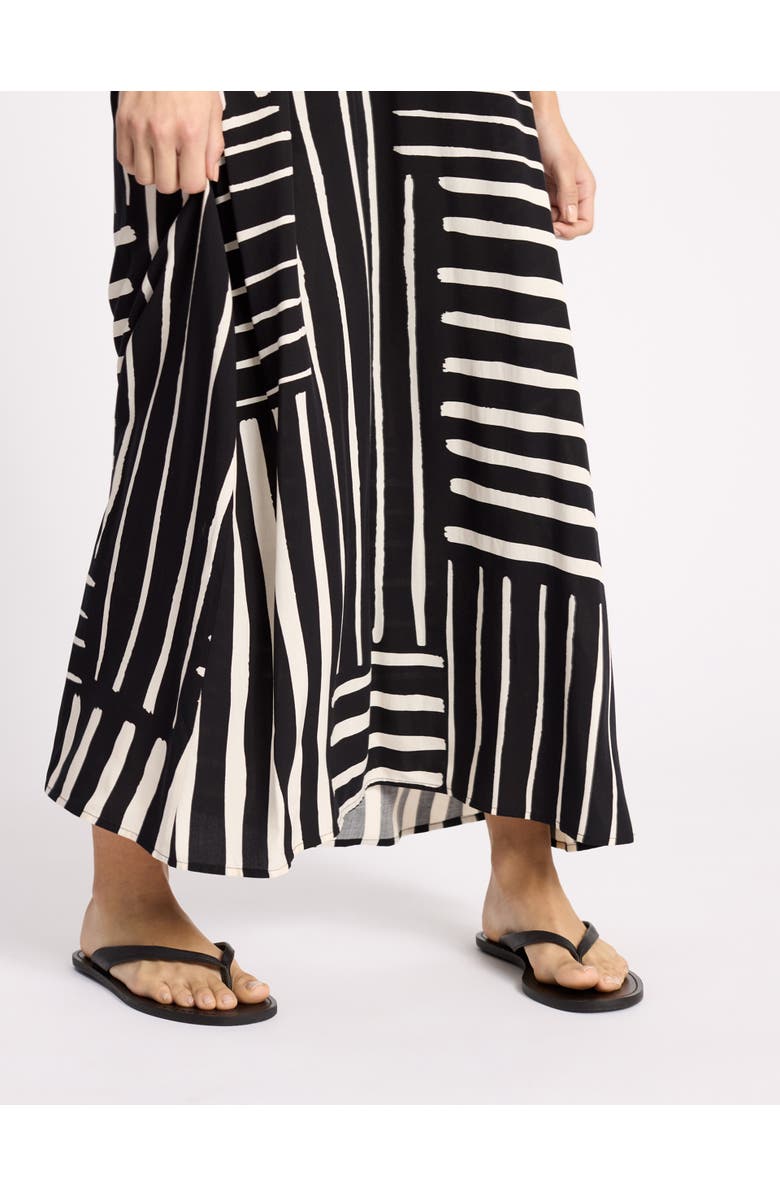 Albaray Patchwork Stripe Wide Strap Sundress, Alternate, color, Black
