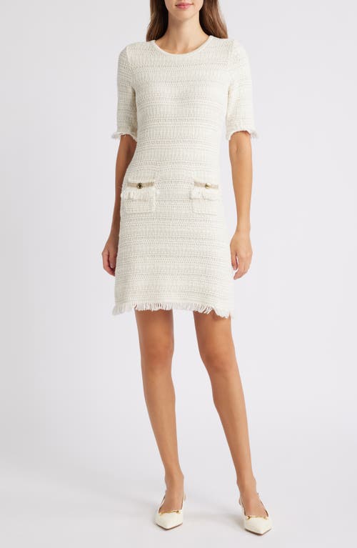 Lilly Pulitzer® Beckington Elbow Sleeve Mini Sweater Dress in Coconut Metallic Marled 