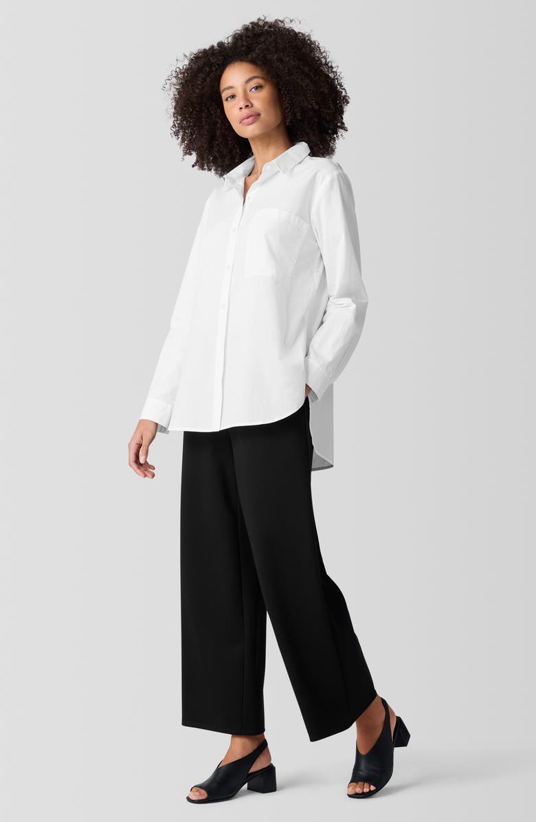 Eileen Fisher Classic Long Organic Cotton Button-Up Shirt, Alternate, color,