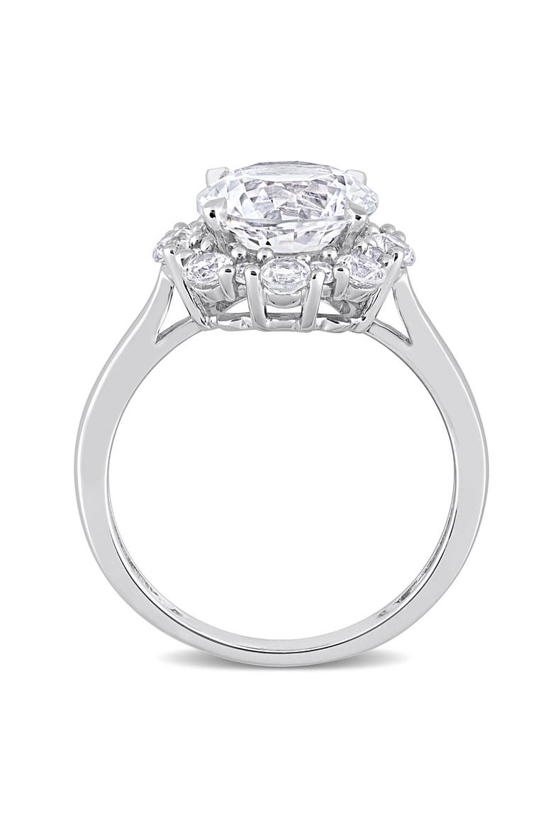 Lab Grown White Sapphire Halo Ring, Alternate, color, WHITE