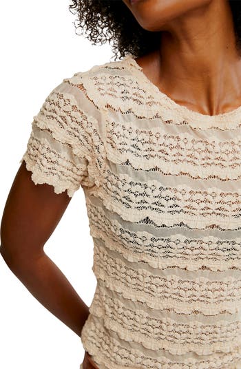 Free People Angelina Mixed Lace Top | Nordstrom