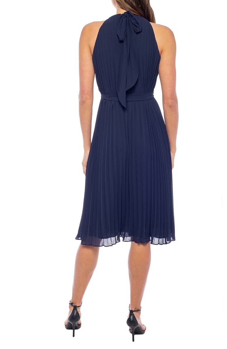 Marina Pleated Chiffon Halter Dress, Alternate, color,