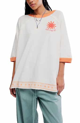 Guilia Graphic Oversized Embroidered Cotton T-Shirt