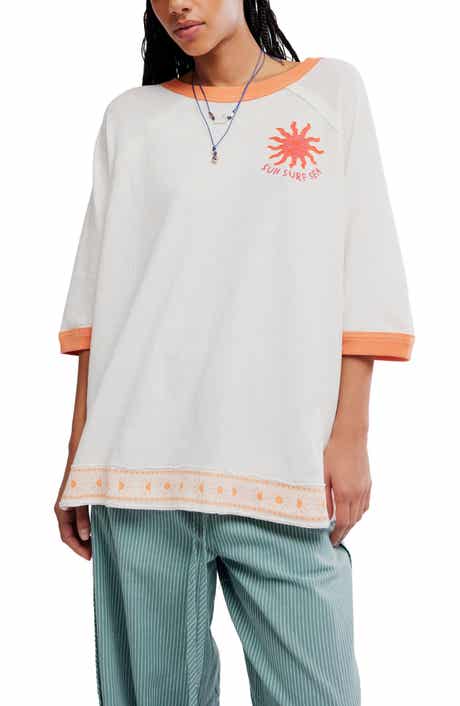 Guilia Graphic Oversized Embroidered Cotton T-Shirt