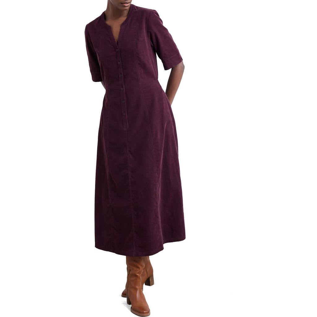 Seasalt Cornwall Wightwick Organic Cotton Denim Midi Dress In Purple