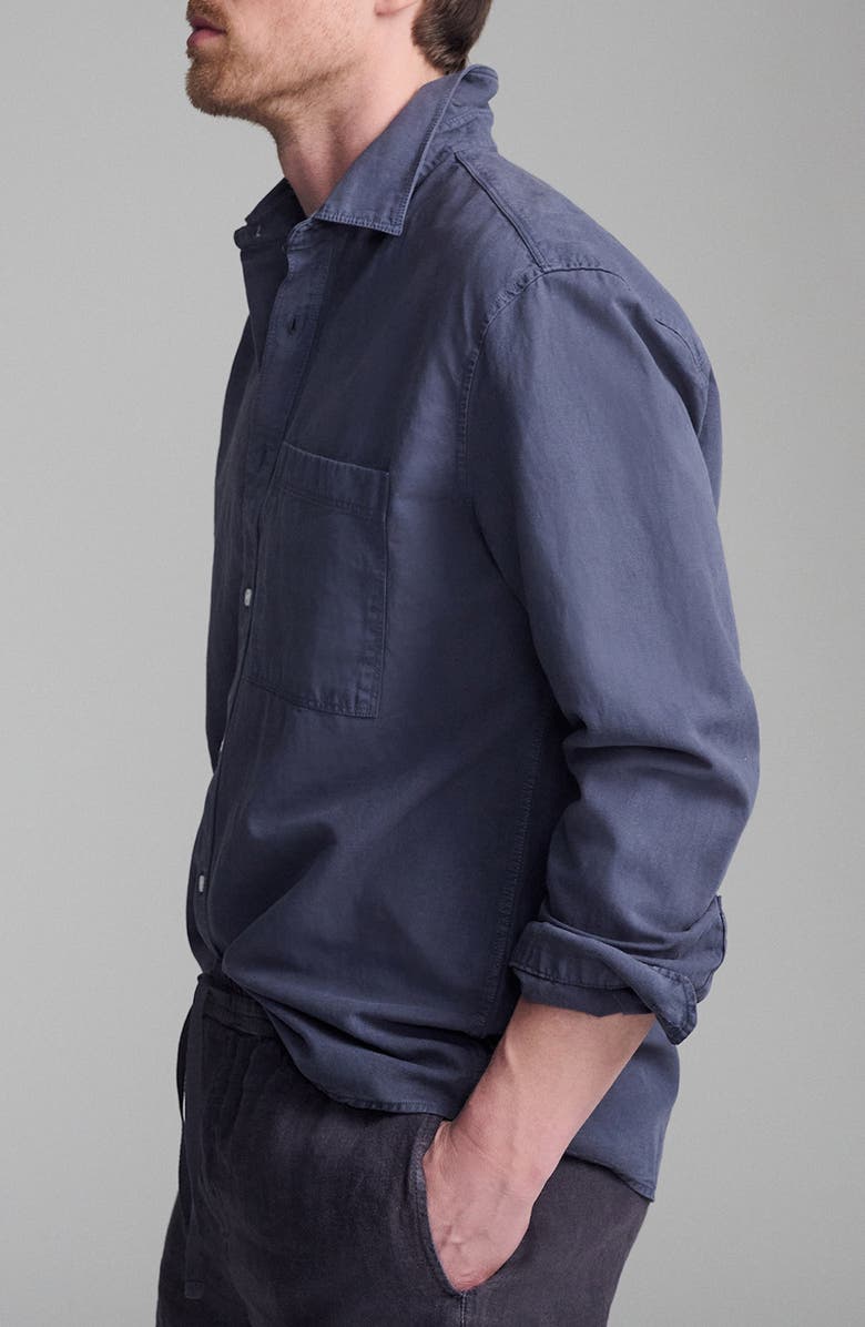 Mavi Jeans Cotton Blend Button-Up Shirt, Alternate, color, Outer Space