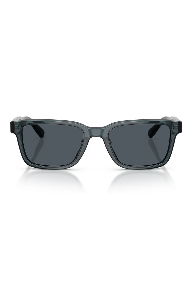 53mm Rectangular Sunglasses, Main, color, MILKY BLUE / BLUE GREY