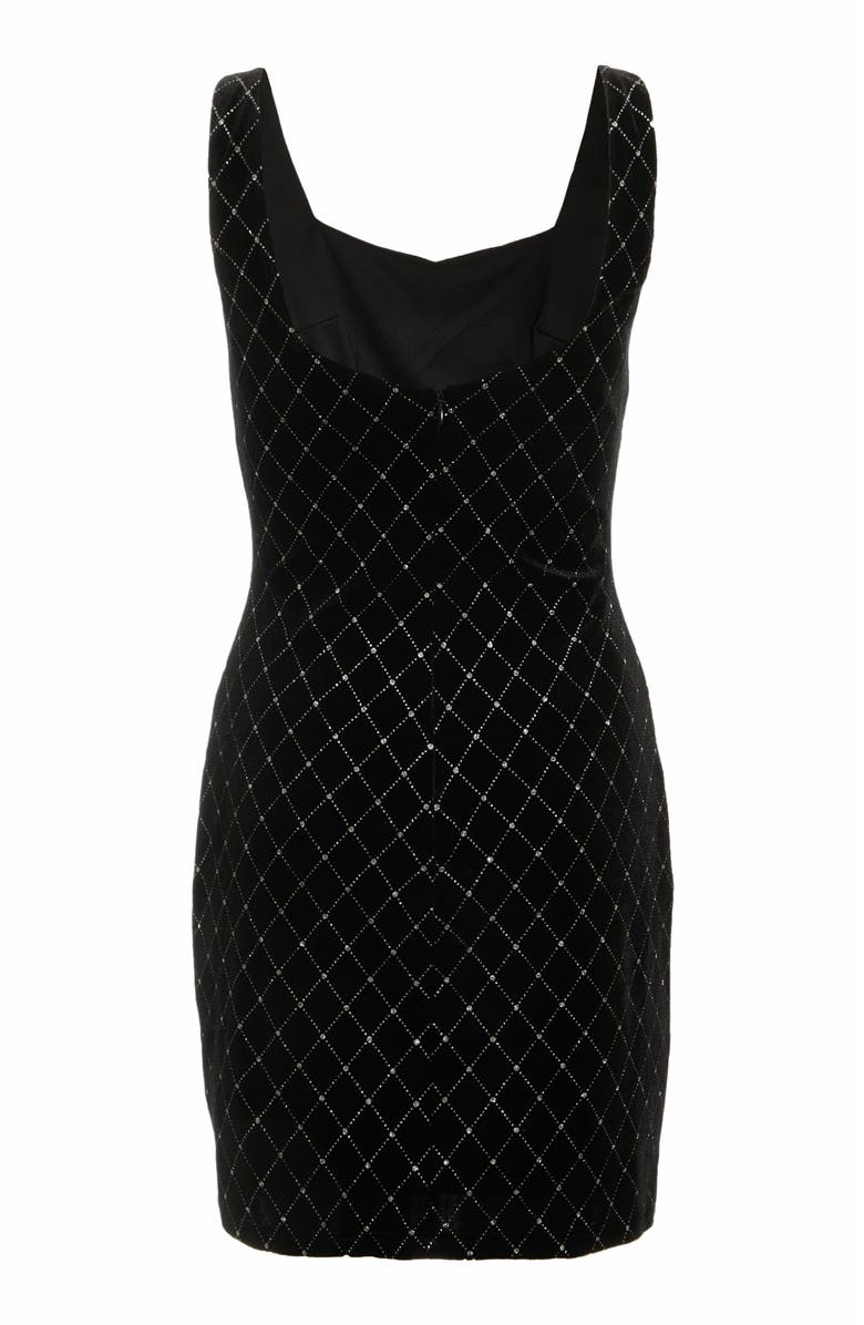 QUIZ Diamonte Velvet Bodycon Mini Dress, Alternate, color, 