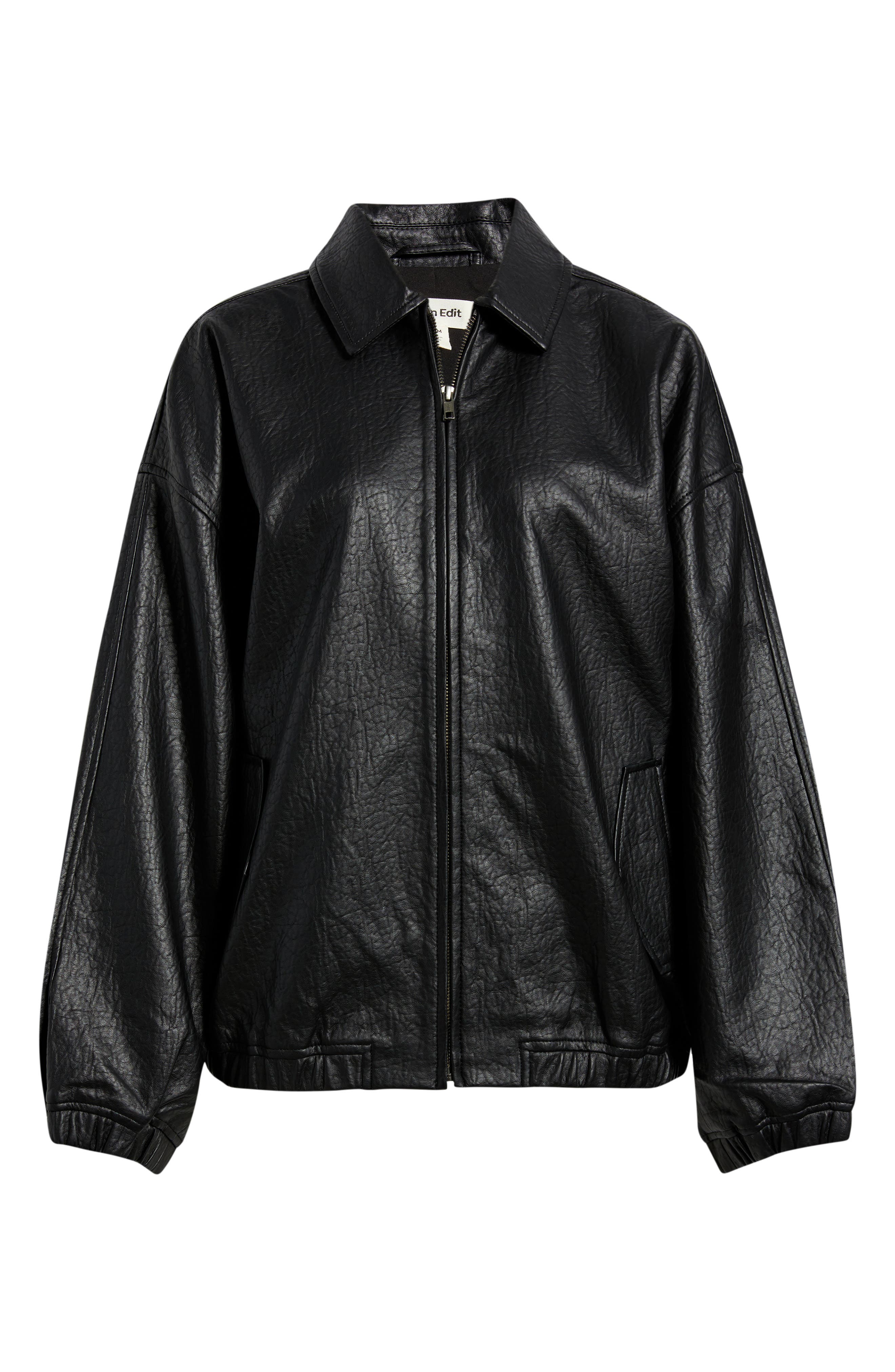 Oversize Faux Leather Jacket (Women) | Nordstrom