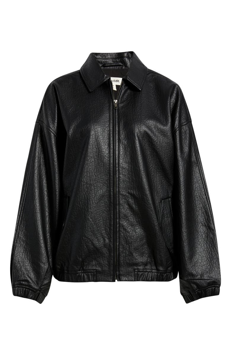 Open Edit Oversize Faux Leather Jacket, Main, color,