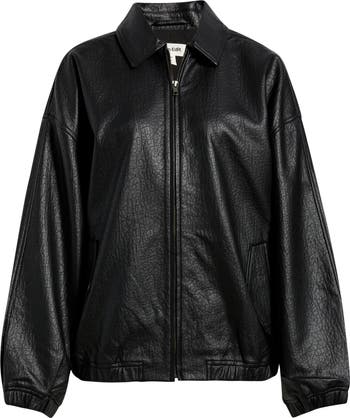 Open Edit Oversize Faux Leather Jacket | Nordstrom