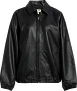 Open Edit Oversize Faux Leather Jacket