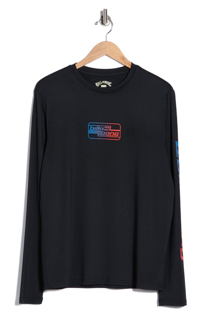 Billabong Wipeout Long Sleeve Rashguard, Alternate, color, Black