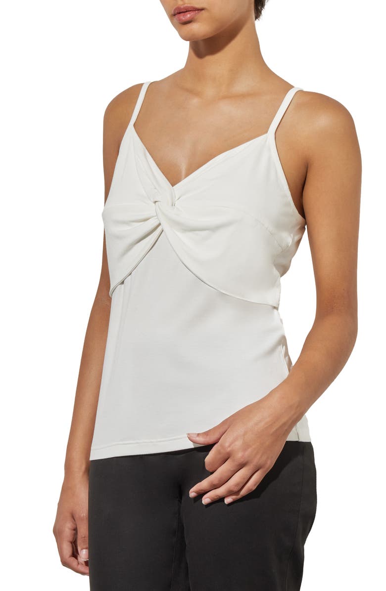 Ming Wang Knot Detail Jersey Camisole, Alternate, color, White