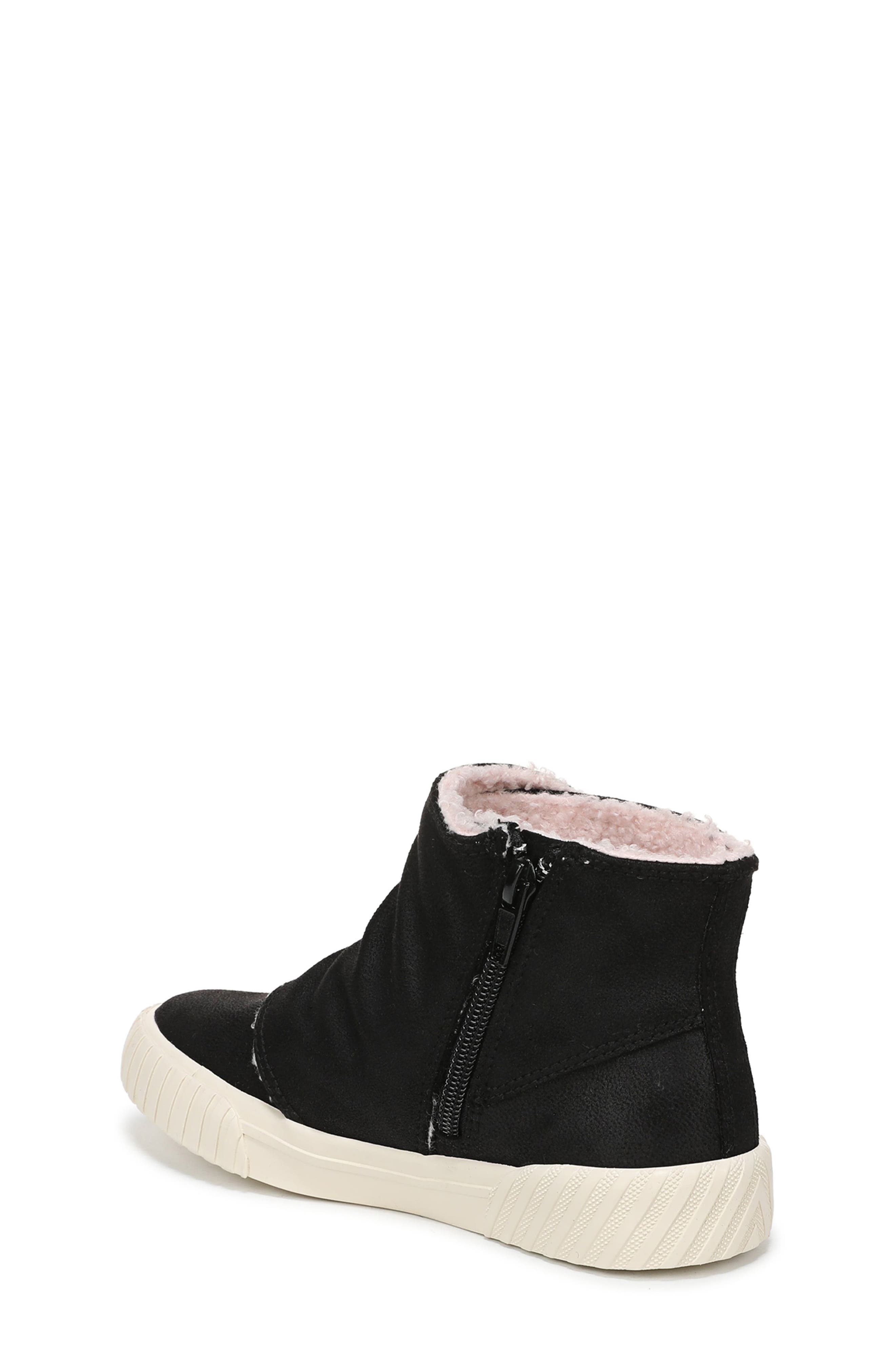Kids' Whisker Faux Shearling Lined Boot, Alternate, color, BLACK FAUX LEATHER